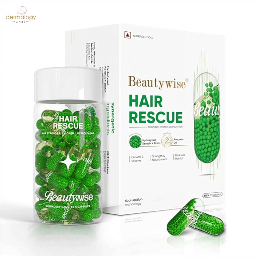 Beautywise Hair Rescue | Vitamins and Minerals for Hair Fall | Breakage and Thinning | Promotes Healthy Hair Growth and Strength | 60 Capsules 