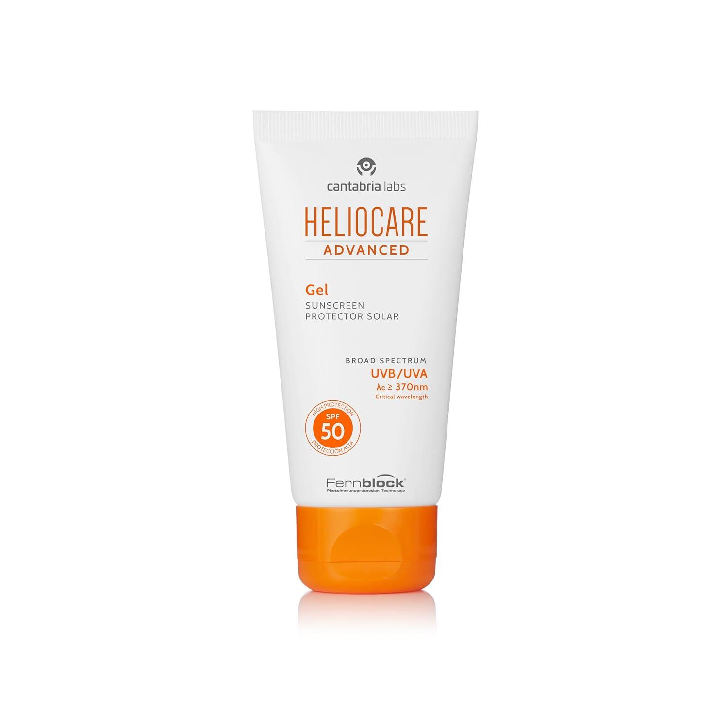 Heliocare Advanced Gel SPF 50 | Lightweight Gel Sunscreen For Face/Daily UVA and UVB Anti-Ageing Sun Protection - 50ml