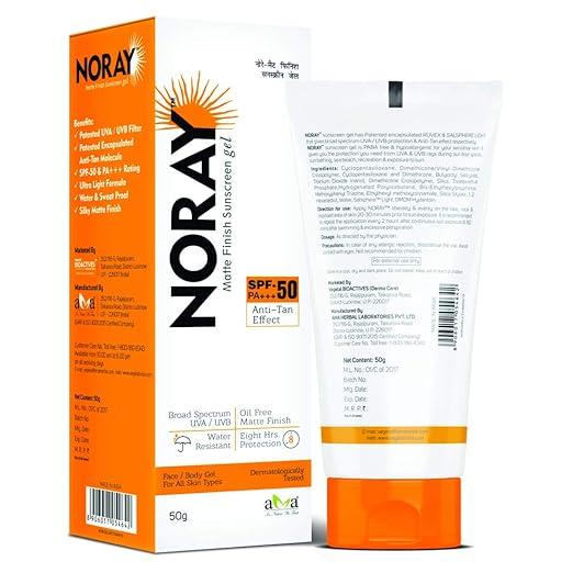 Vegetal Noray Matte Finish Broad Spectrum Sunscreen Gel, SPF-50, PA+++ with Anti Tan Effect, 50 g