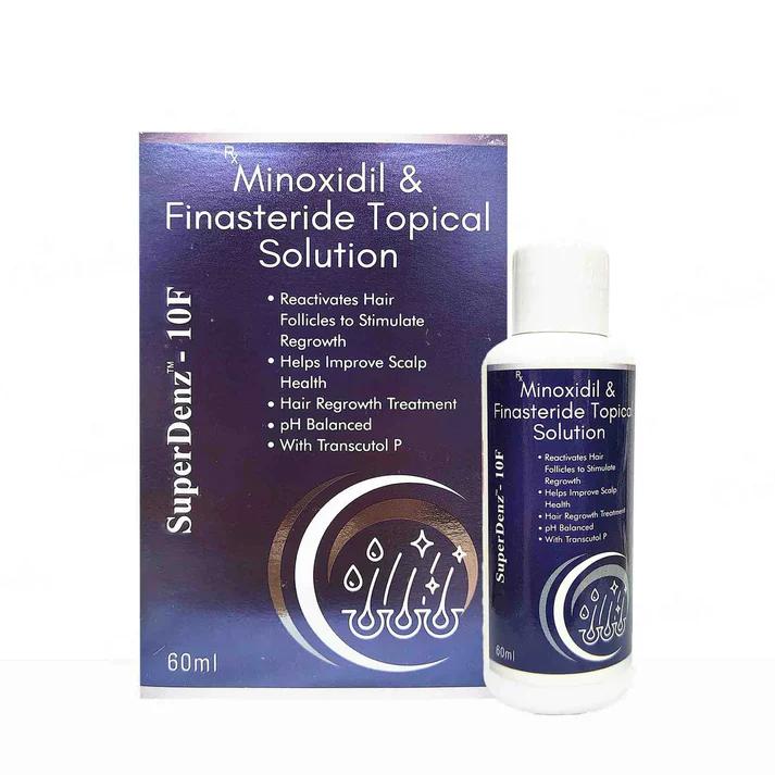 SuperDenz-10F Topical Solution (10% Minoxidil + 0.1% Finasteride)- 60 ml