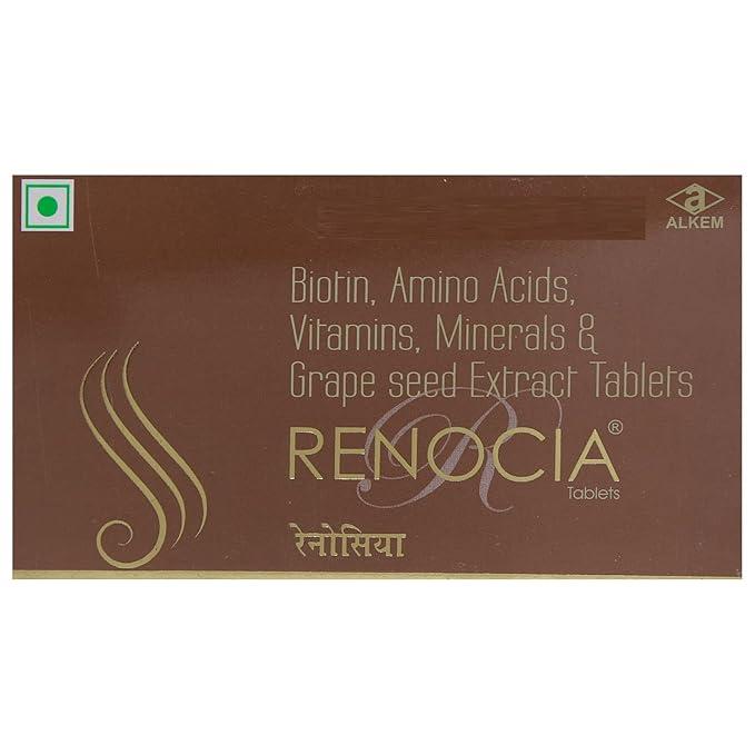 Renocia Hair Revitalizing Tablet – 10 Tablets | With Biotin, Amino Acids, Vitamins, Minerals & Grape Seed Extract | For Stronger, Healthier Hair from Within