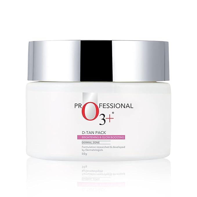 O3+ D-TAN Professional Face Pack for Instant Tan Removal & Glowing Skin with Lactic Acid, Pea Extract & Mint Extract - Ideal for All Skin Types (300 gm) | Detan Pack for Tan Removal for Face and Body