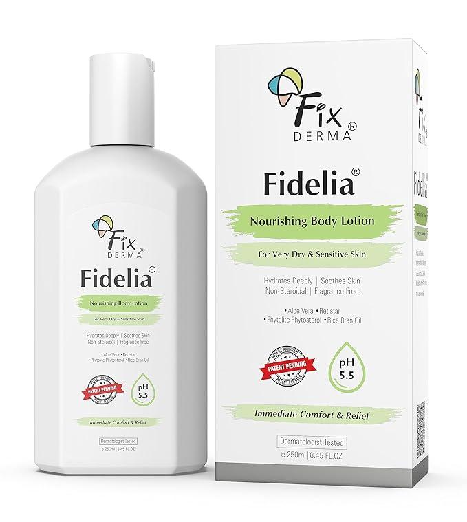 Fixderma Fidelia Nourishing Body Lotion|Moisturizer For Face & Body Body Lotion For Women & Men|Body Lotion For Sensitive & Very Dry Skin With Rice Brain Oil & Aloe Vera-250 ml