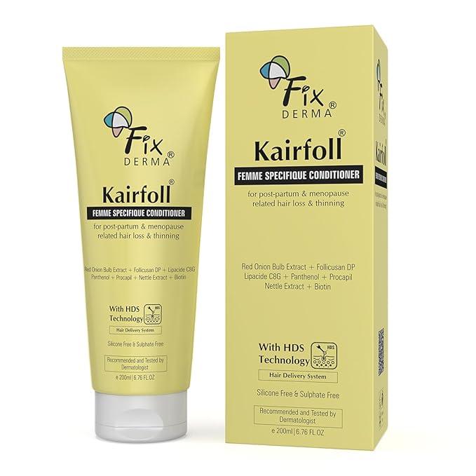 FIXDERMA Kairfoll Femme Specifique Conditioner for Post-Partum & Menopause| Red Onion Conditioner with Castor Oil for Hair Growth - 200 ml