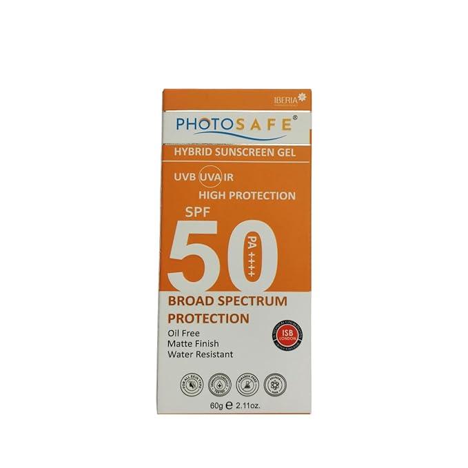 Photosafe Hybrid Sunscreen Gel SPF 50 PA++++ – 60ml | Broad Spectrum, Oil-Free, Matte Finish Sunscreen for Daily Use