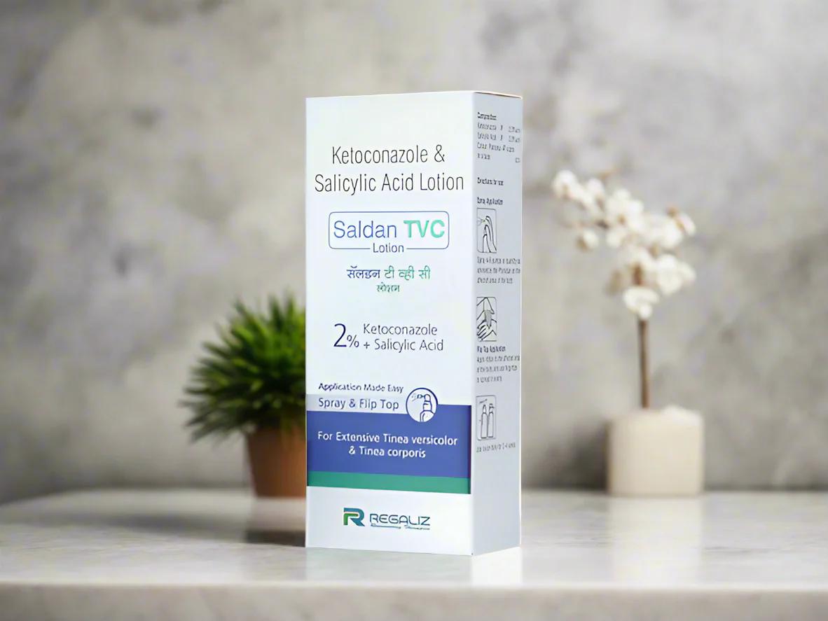 Saldan TVC Lotion – 60 ml Dual-Action Formula for Fungal Infections with Ketoconazole & Salicylic Acid