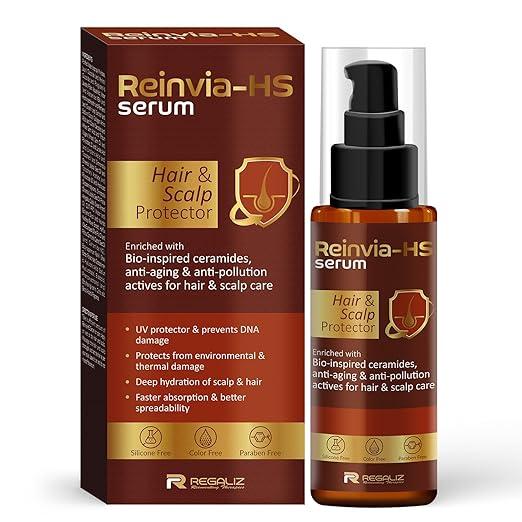 Regaliz Reinvia-HS Hair & Scalp Protector Serum with Ceramides – 90 ml | UV & Environmental Protection | Lightweight & Hydrating Formula