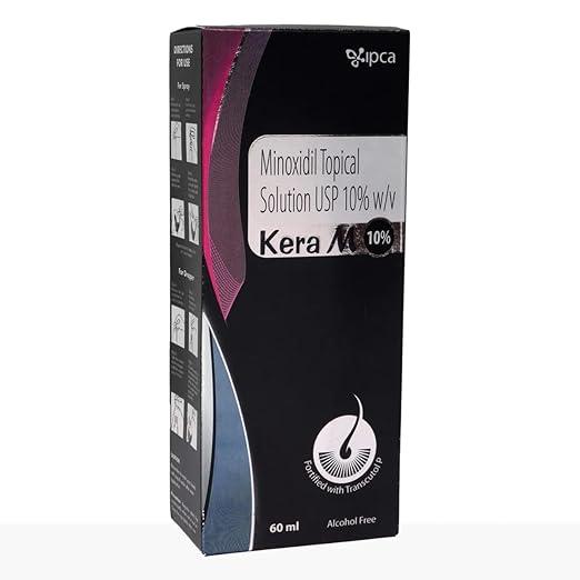 Kera M 10% Solution Alcohol-Free – 60 ml (Minoxidil Topical Solution) Effective Treatment for Male Pattern Hair Loss