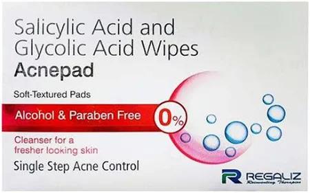 Acnepad Salicylic Acid & Glycolic Acid Wipes – 50 Wipes | Gentle Exfoliation & Acne Control
