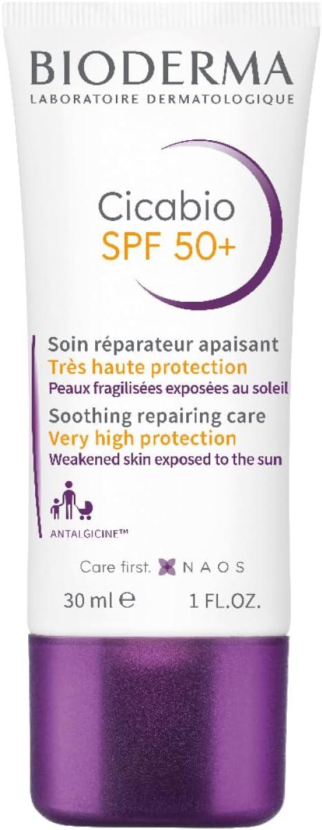 Bioderma Cicabio SPF 50+ Sunscreen Creme - 30 ml | Restores & Protects Weakened Skin with Very High Sun Protection