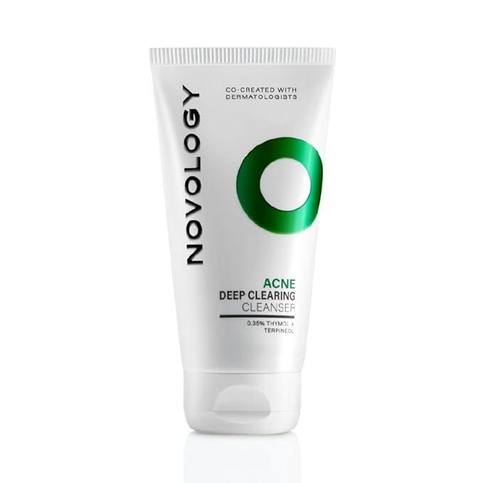 Novology Acne Deep Clearing Cleanser – 150 gm | Clinically Proven Face Wash for Acne, Blackheads & Whiteheads | Gentle Gel Formula | Patented TT2 Technology | Dermatologist Co-Created