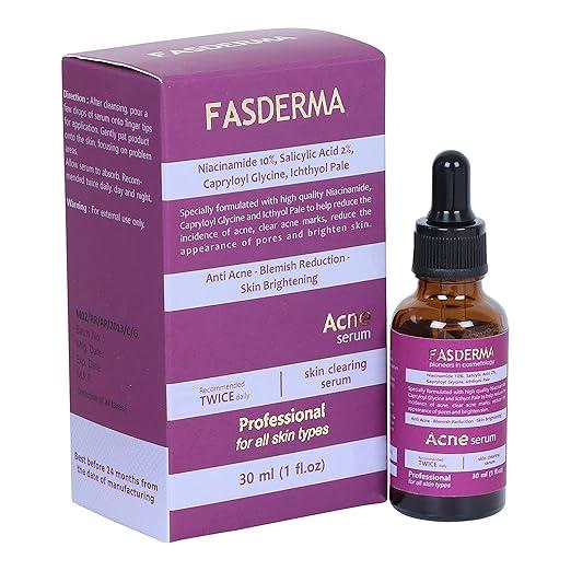 Fasderma Acne Serum | Blemish Reduction Skin Brightening and Skin Clearing Serum - 30 ml