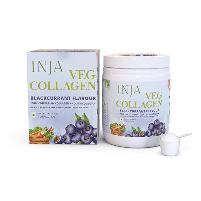 INJA Wellness Veg Collagen Supplement Powder – Blackcurrant Flavour - 150 gm