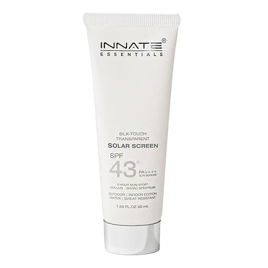 INNATE YOU ARE BEAUTIFUL Silk-Touch Transparent Solar Sunscreen SPF 43+ PA++++ – 50ml Broad-Spectrum Sun Protection | No White Cast | Water & Sweat Resistant