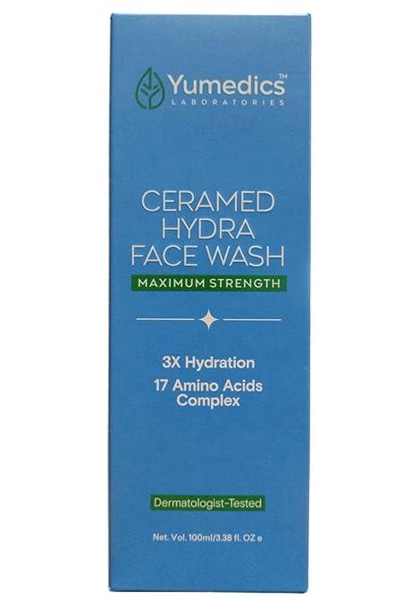 Yumedics Ceramed Hydra Face Wash | Gentle 3X Hydration Gel Cleanser with Ceramides, Niacinamide & Hyaluronic Acid | 100 ml