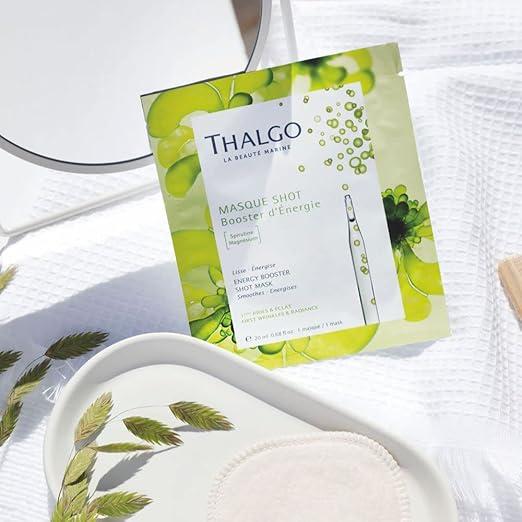 Thalgo Energy Booster Shot Mask – Hydrating & Energizing Sheet Mask with Spirulina, Marine Magnesium & Hyaluronic Acid – 20ml
