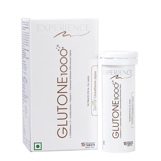 Glutone 1000 – Premium Effervescent Glutathione Tablets (15 Tabs, Orange Flavor)