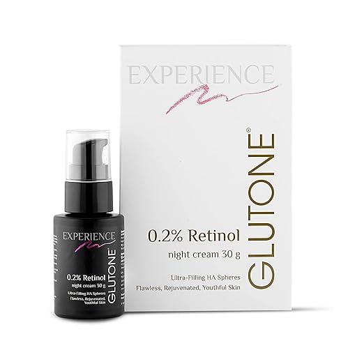 Glutone 0.2% Retinol Night Cream with Ultra Filling Hyaluronic Acid Spheres | 30 gm