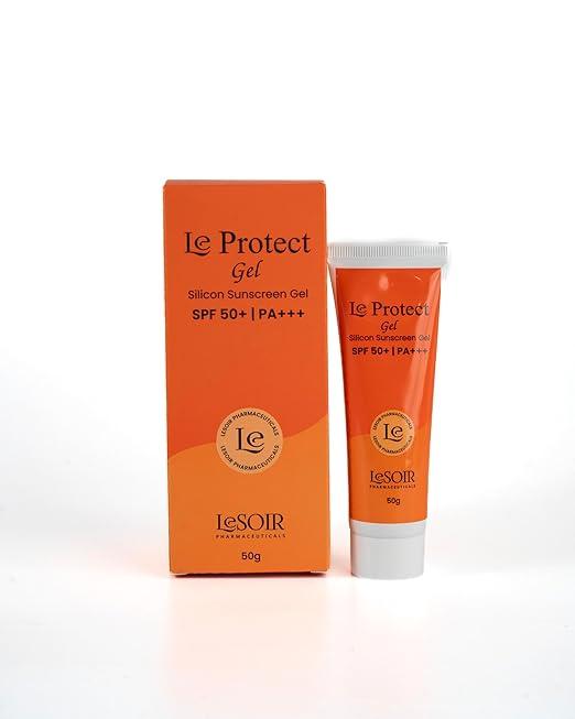 Le Protect Silicone Sunscreen Gel SPF 50+ PA+++ – 50 gm | Lightweight, Water-Resistant & Non-Greasy Sun Protection for All Skin Types