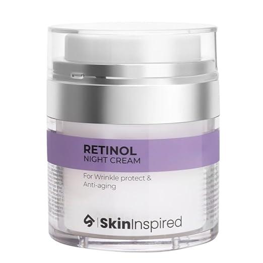 SkinInspired Retinol Night Cream - 50 gm | Anti-Aging Moisturizer for Wrinkles, Fine Lines & Age Spots | Deeply Nourishing & Lightweight | For All Skin Types | Men & Women