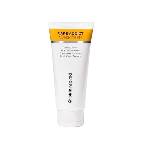 SkinInspired Care Addict Encapsulated Sunscreen SPF 50+ PA++++ | Broad Spectrum UVA/UVB + Blue Light Protection  | No White Cast | For All Skin Types - 150 gm