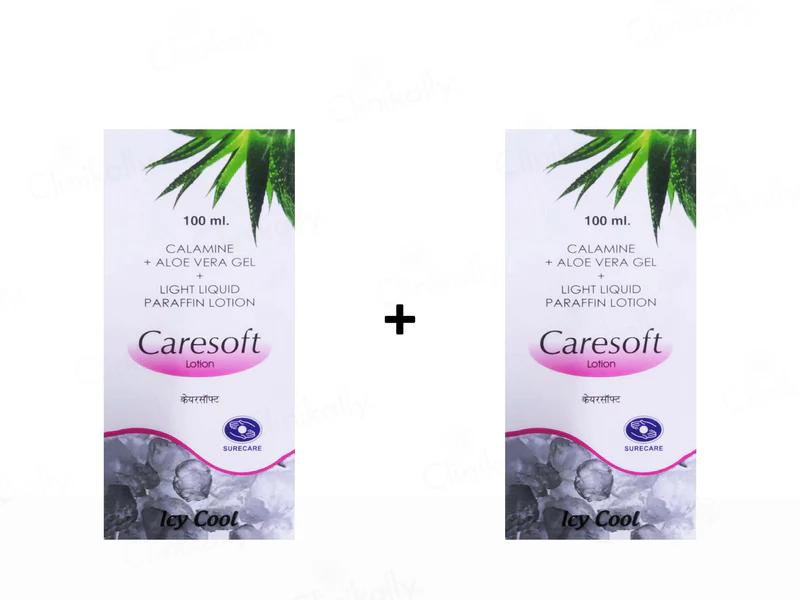 Surecare Pharma Caresoft Icy Cool Lotion with Calamine & Aloe Vera (100 ml × 2)