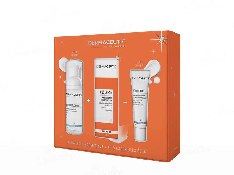 Dermaceutic Glow Trio Essentials Kit – Advanced Cleanser, C25 Cream & Light Ceutic