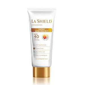 LA Shield SPF 40 PA+++ Mineral Sunscreen Gel | Matte Finish | Oil-Free | Lightweight | For Oily & Acne-Prone Skin | 50g