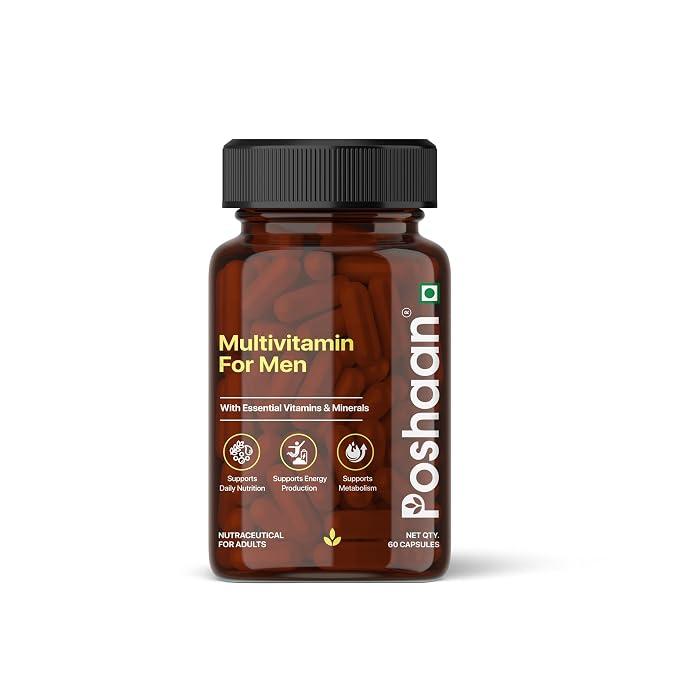 Poshaan Advanced Multivitamin for Men | Daily Energy, Immunity & Vitality Support