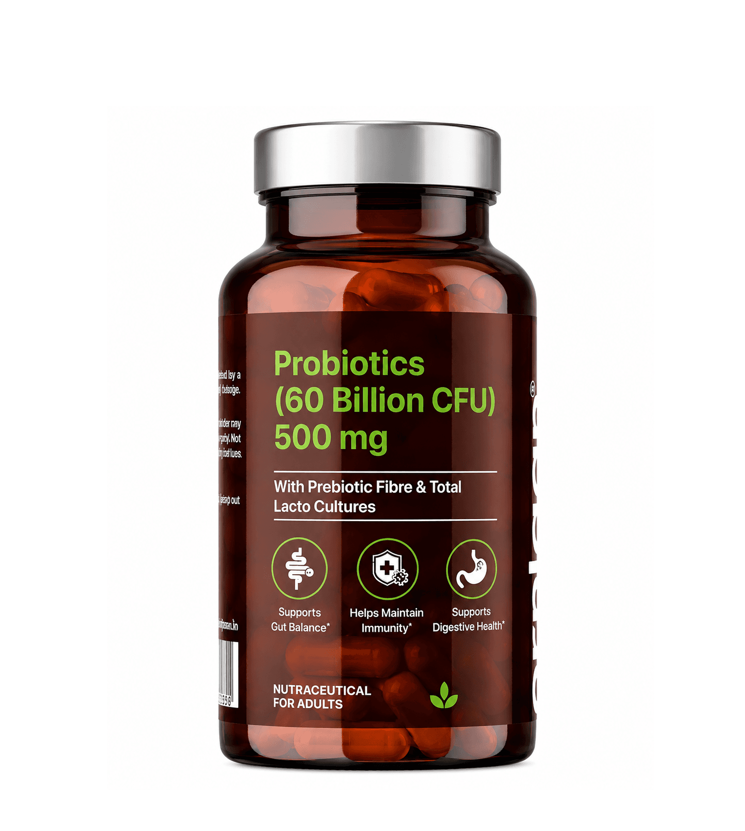 Poshaan Daily Probiotics 60 Billion CFU | Gut Balance & Digestive Wellness | 60 Veg Capsules