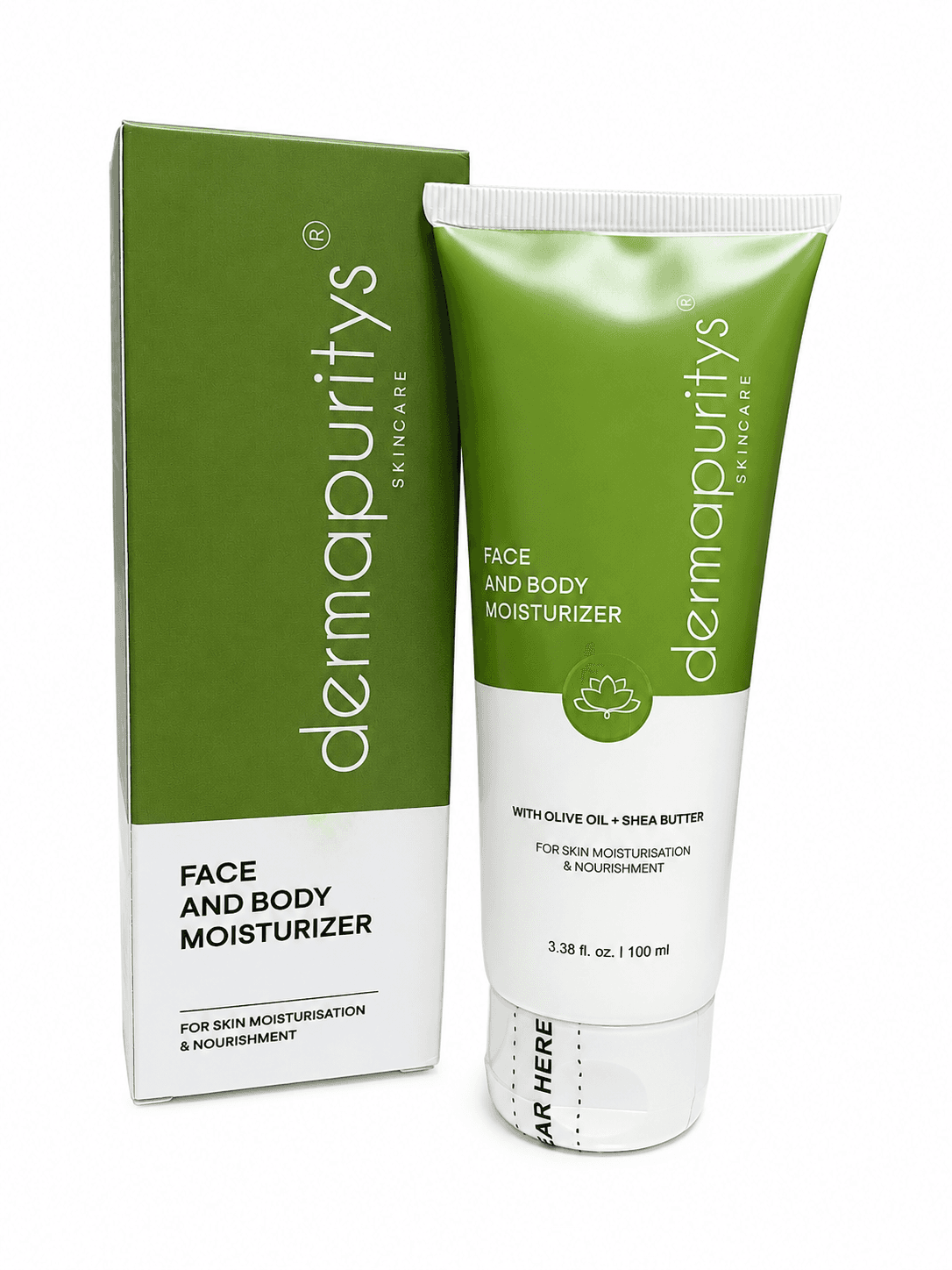 Derma Puritys Face & Body Moisturizer, With Olive Oil Extract, Skin Moisturizer, For all Skin Type - 100ml