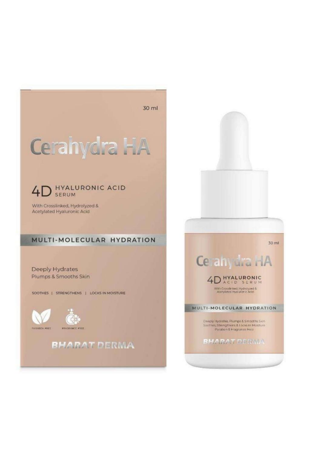 Cerahydra HA 4D Hyaluronic Acid Hydrating Serum for Deep Moisture & Skin Plumping-30 ml 