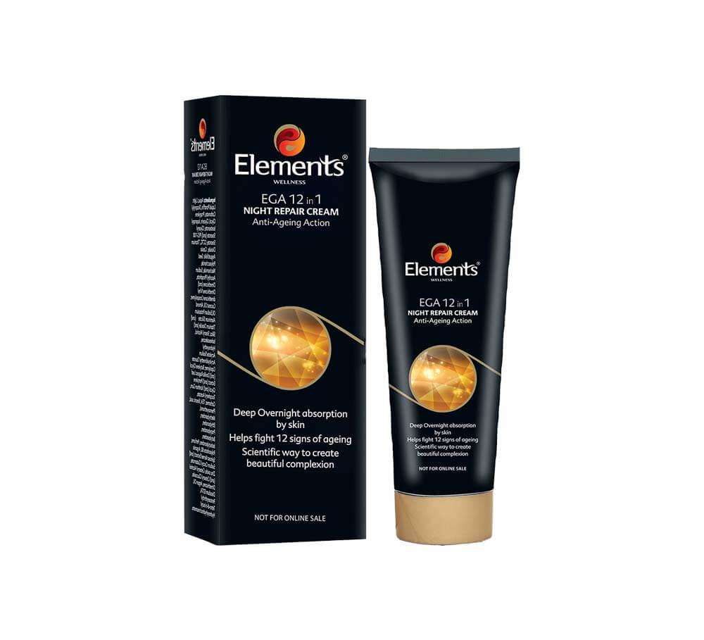 Elements Wellness EGA 12 Night Repair Cream | Anti-ageing Cream | For Men & Women | All Skin Types - 25ml