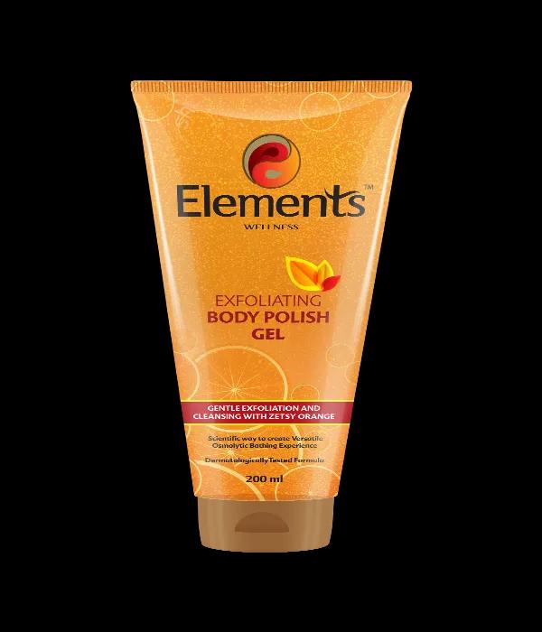 Elements Wellness Exfoliating Body Polish Gel - 200 ml, Gentle Exfoliating & Cleansing with Zetsy Orange