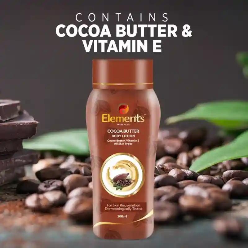Elements Wellness Cocoa Butter Body Lotion | Keeps your Skin Hydrating and Nourishing | 200 ml
