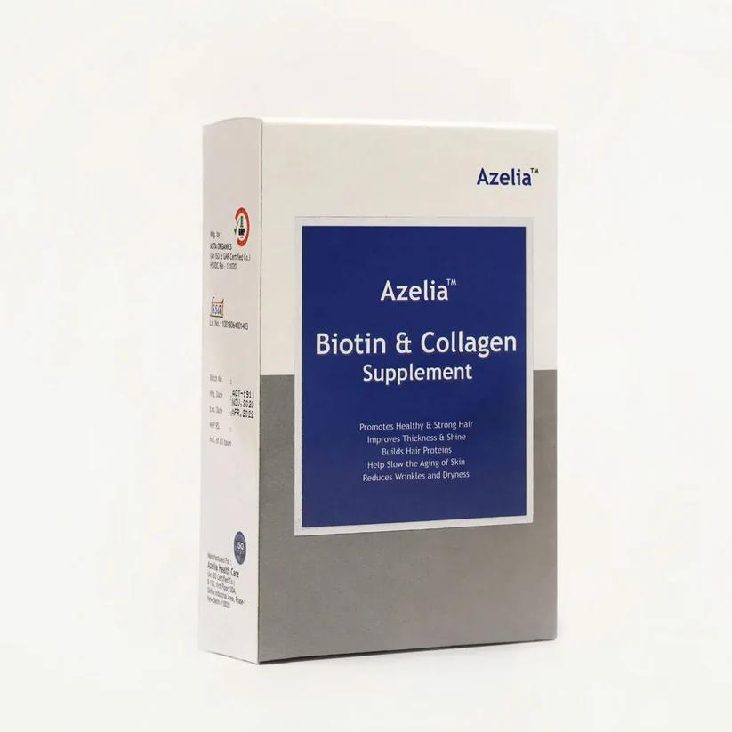 Azelia Biotin & Collagen Supplements | Promotes Strength | Supports Vitality - 30 Tablets