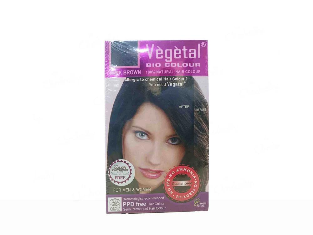 Vegetal Bio Colour 100% Natural Hair Colour For Men & Women - Dark Brown - 150gm