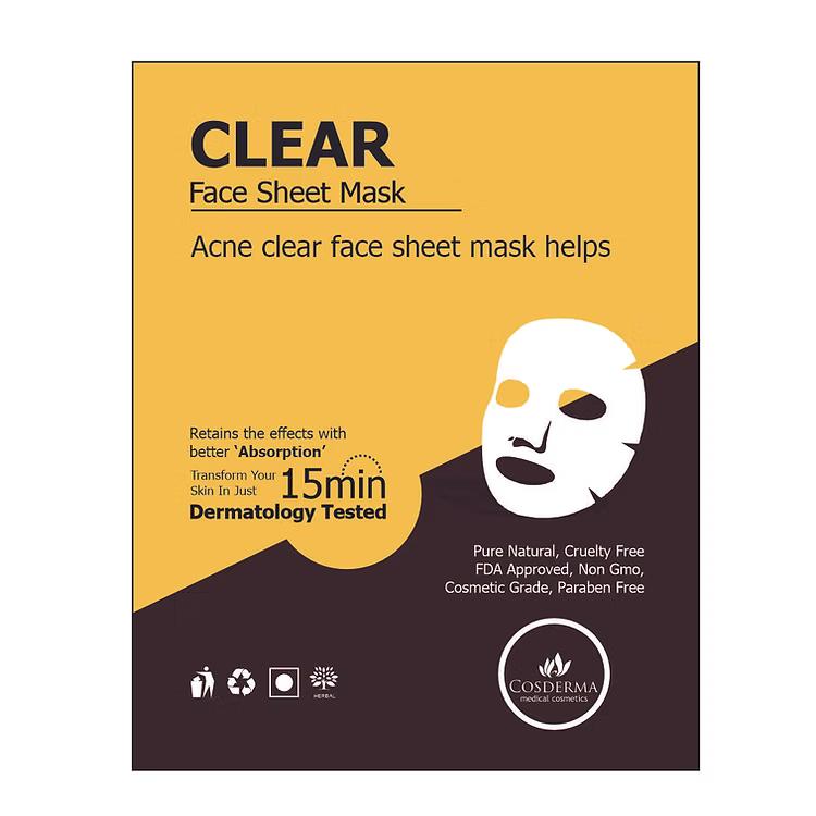 Cosderma Clear Face Sheet Mask - (Pack of 10)