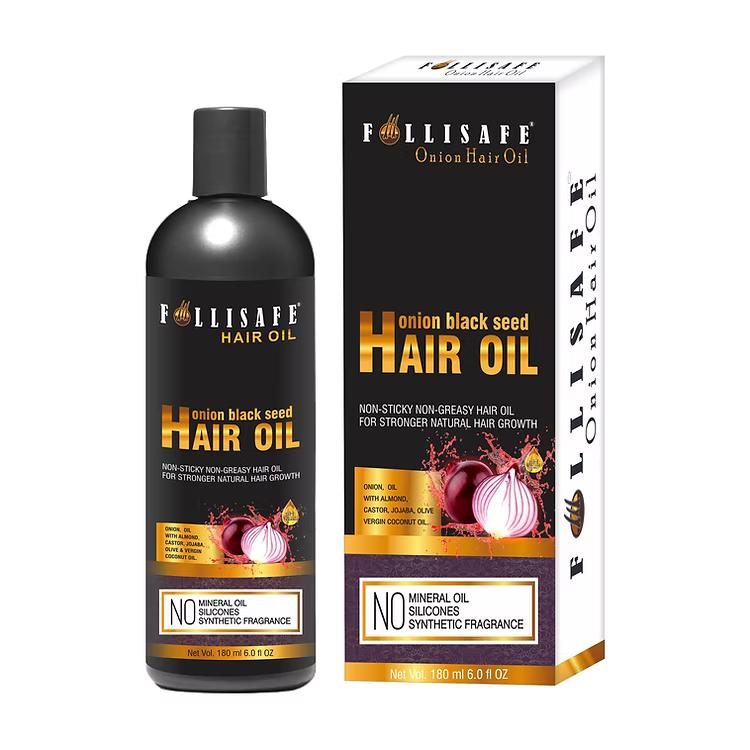 Follisafe Onion Hair Oil with 20 essential Oils With 4X Growth Action & Hair fal - 180ml