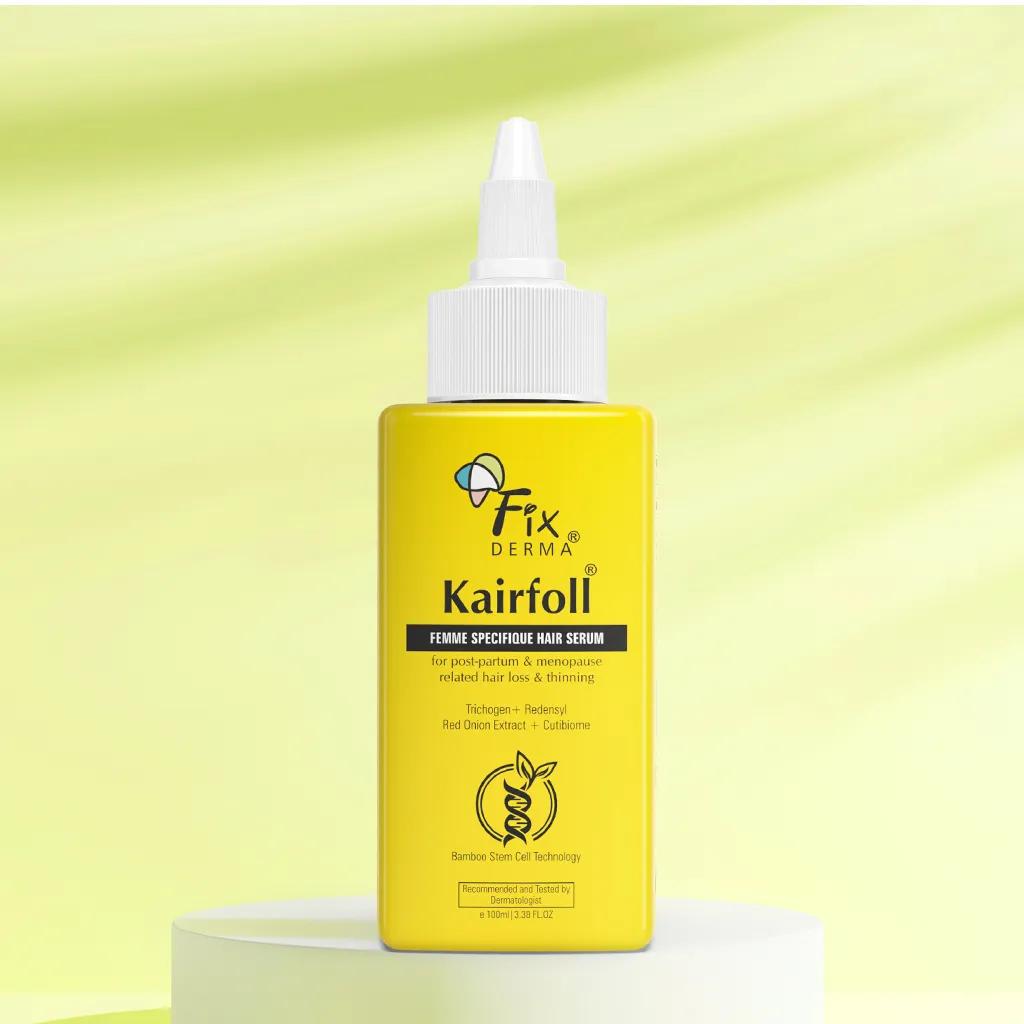 Fixderma Kairfoll Femme Specifique Hair Serum – 100 ml  | Advanced Hair Regrowth Serum for Women | Reduces Hormonal Hair Loss | Enriched with Bamboo Stem Cell Technology, Redensyl, & Red Onion Extract