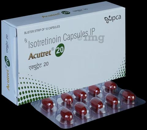 Acutret 20mg Capsule 10 Capsules Powerful Acne Treatment for Severe and Persistent Breakouts
