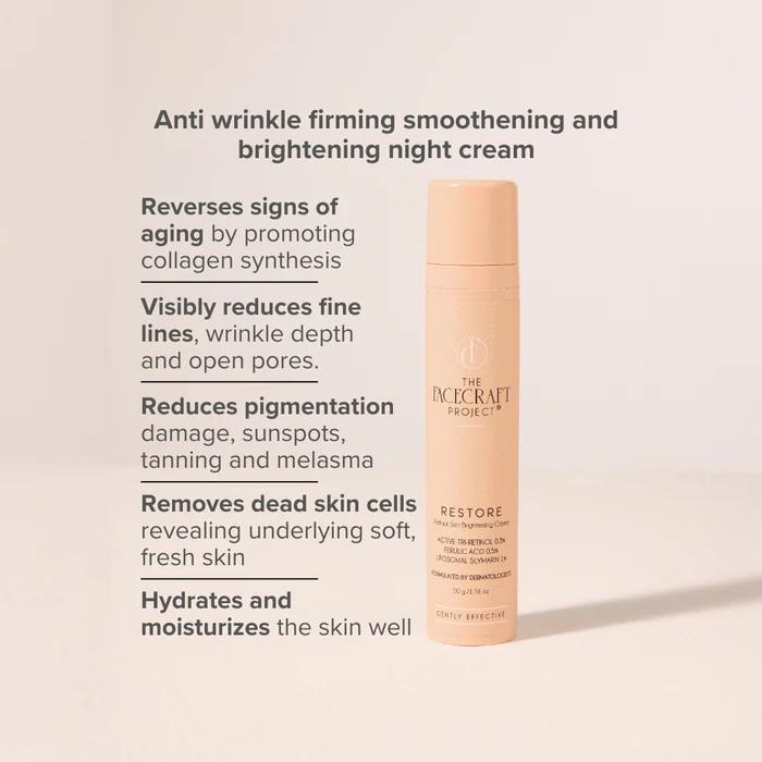 The Facecraft Project Restore Retinol Skin Brightening Cream – 50 gm