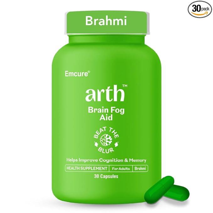 Arth Brain Fog Support | Memory booster for Women | Helps Improve Cognition, Focus, Concentration, and Memory; Reduces Stress & Anxiety | 30-Day Supplement (30 Veg Capsules)